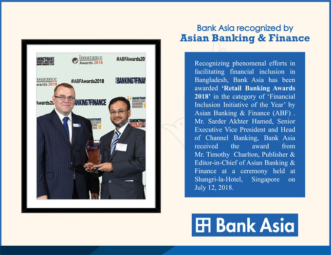 Bank Asia Recognized By Asian Banking & Finance