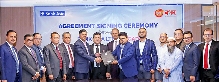Bank Asia Signs Remittance Disbursement Agreement with Nagad