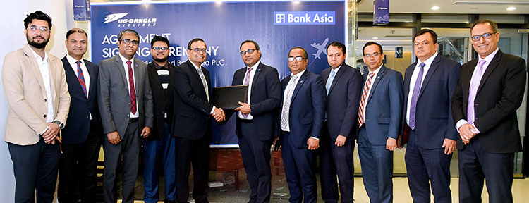 Bank Asia Signs Agreement with US-Bangla Airlines